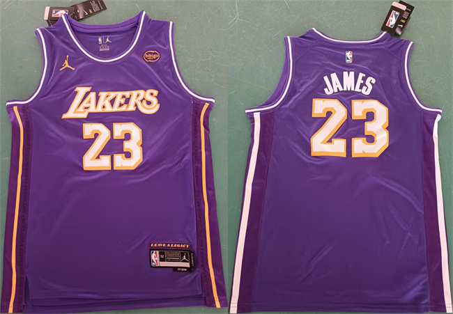 Men's Purple Los Angeles Lakers #23 LeBron James 2025 Statement Edition Stitched Basketball Jersey